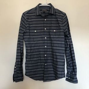 *NEW Express Stripes Men’s Long Sleeve Dress Shirt